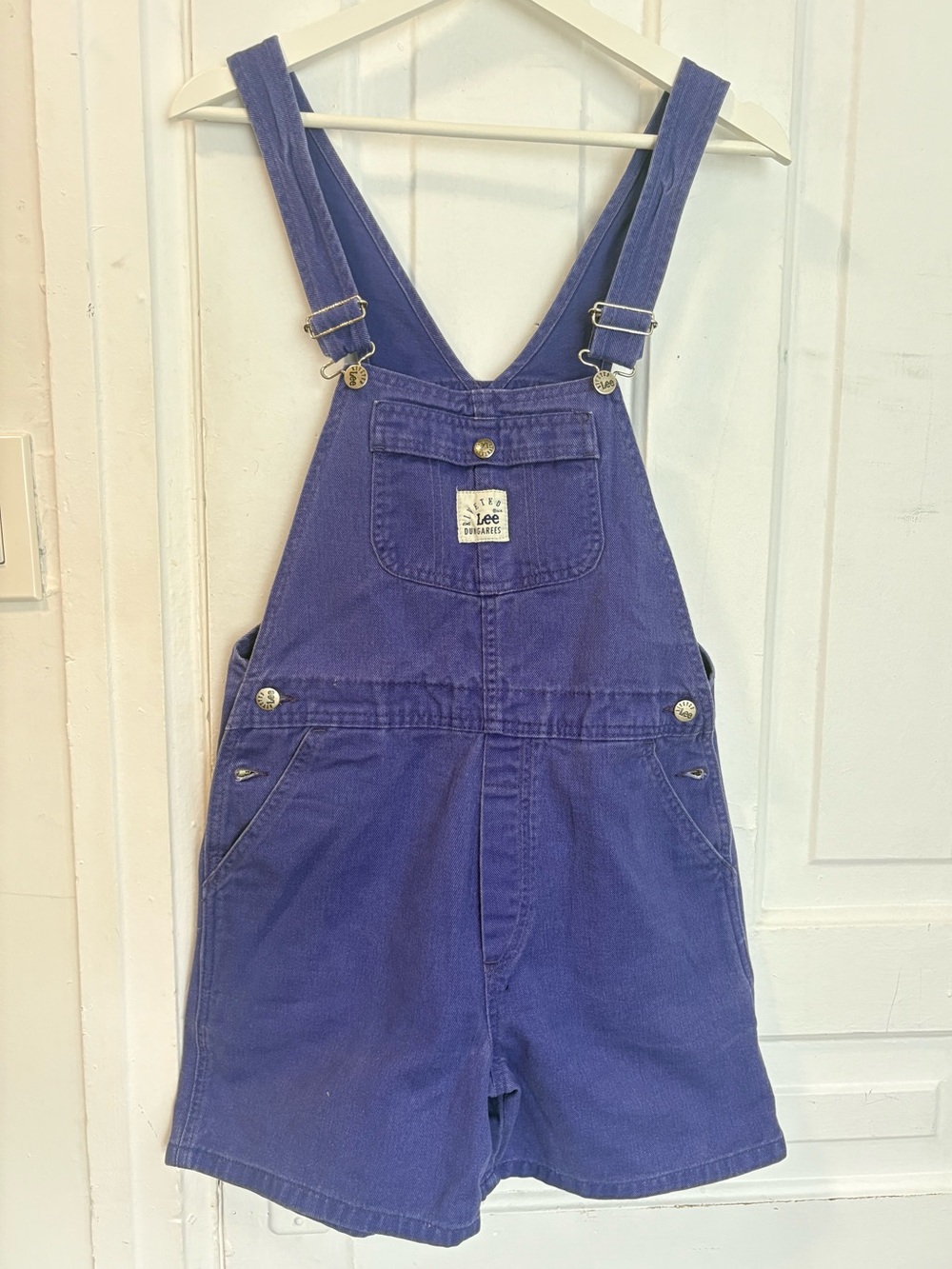 Vintage Lee Purple Denim Short Overalls